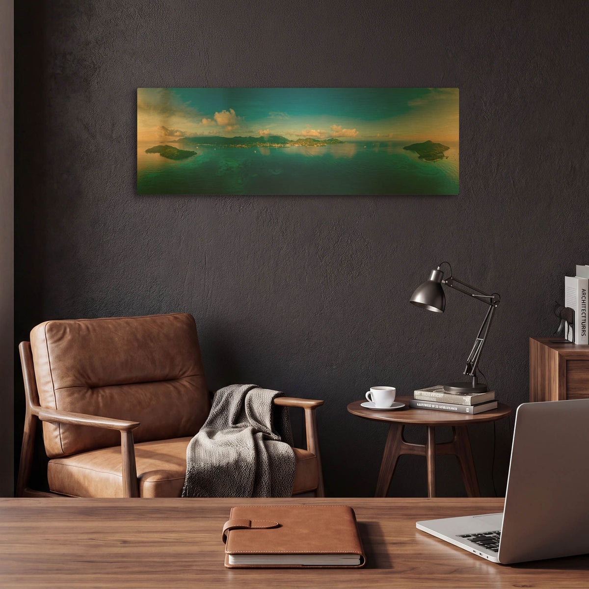 'Seychelles - Peaceful Mahe' By AKG Gold Metal Wall Art