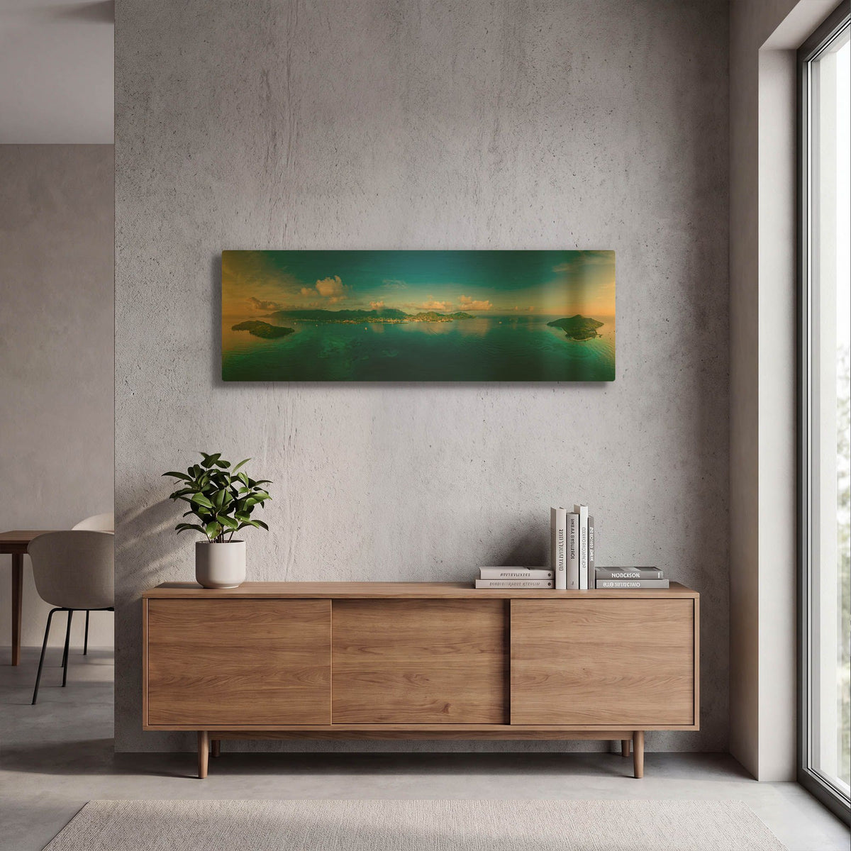 'Seychelles - Peaceful Mahe' By AKG Gold Metal Wall Art