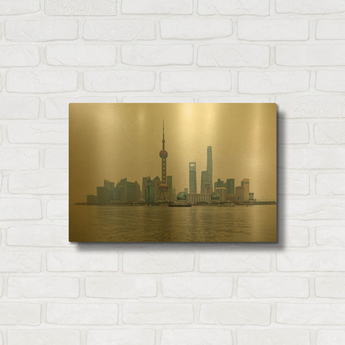 'Shanghai' By AKG Gold Metal Wall Art