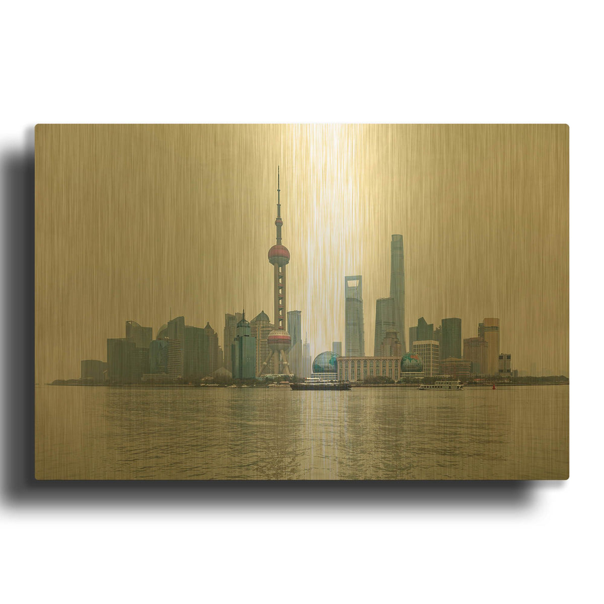 'Shanghai' By AKG Gold Metal Wall Art