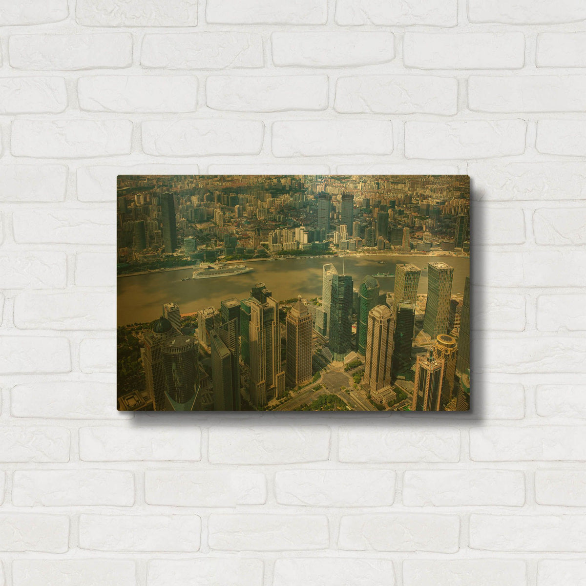 'Shanghai 2' By AKG Gold Metal Wall Art