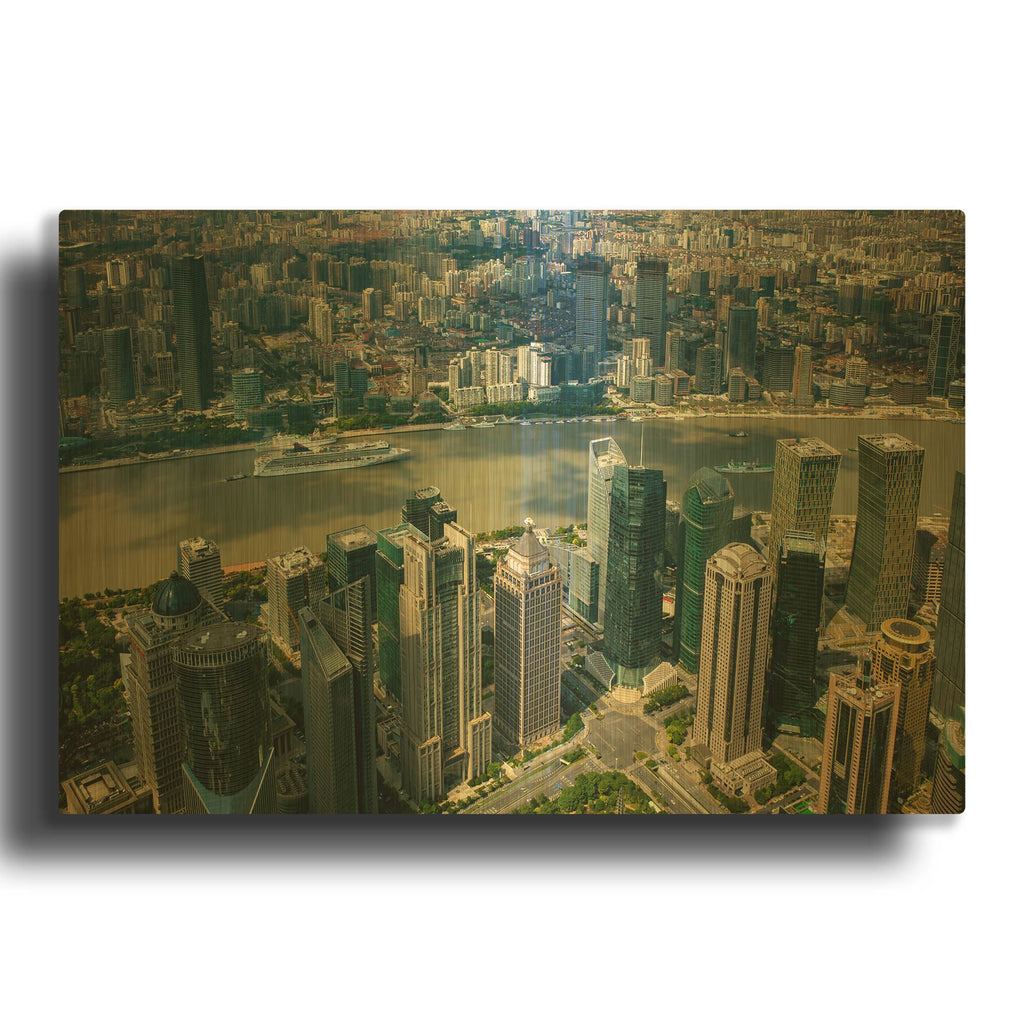 'Shanghai 2' By AKG Gold Metal Wall Art