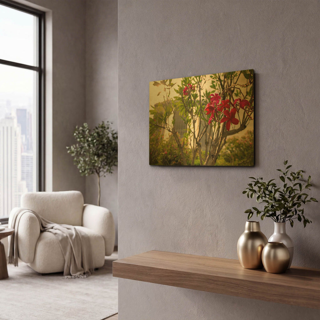 'Singapore Flower' By AKG Gold Metal Wall Art