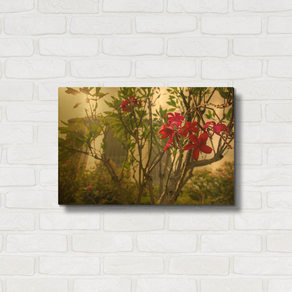 'Singapore Flower' By AKG Gold Metal Wall Art