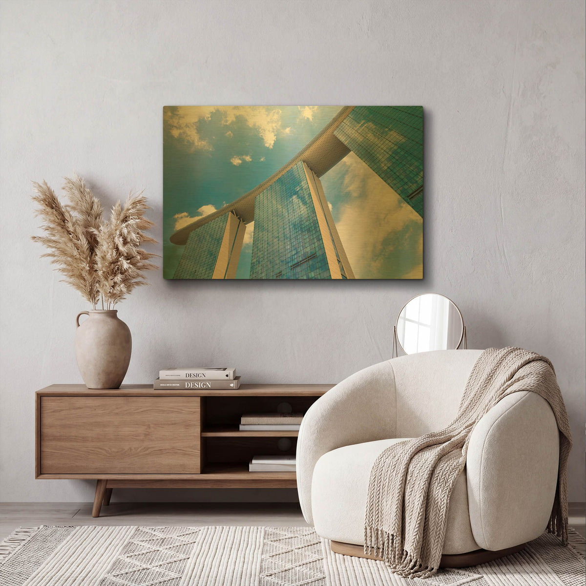 'Singapore' By AKG Gold Metal Wall Art