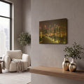 'Singapore 2' By AKG Gold Metal Wall Art