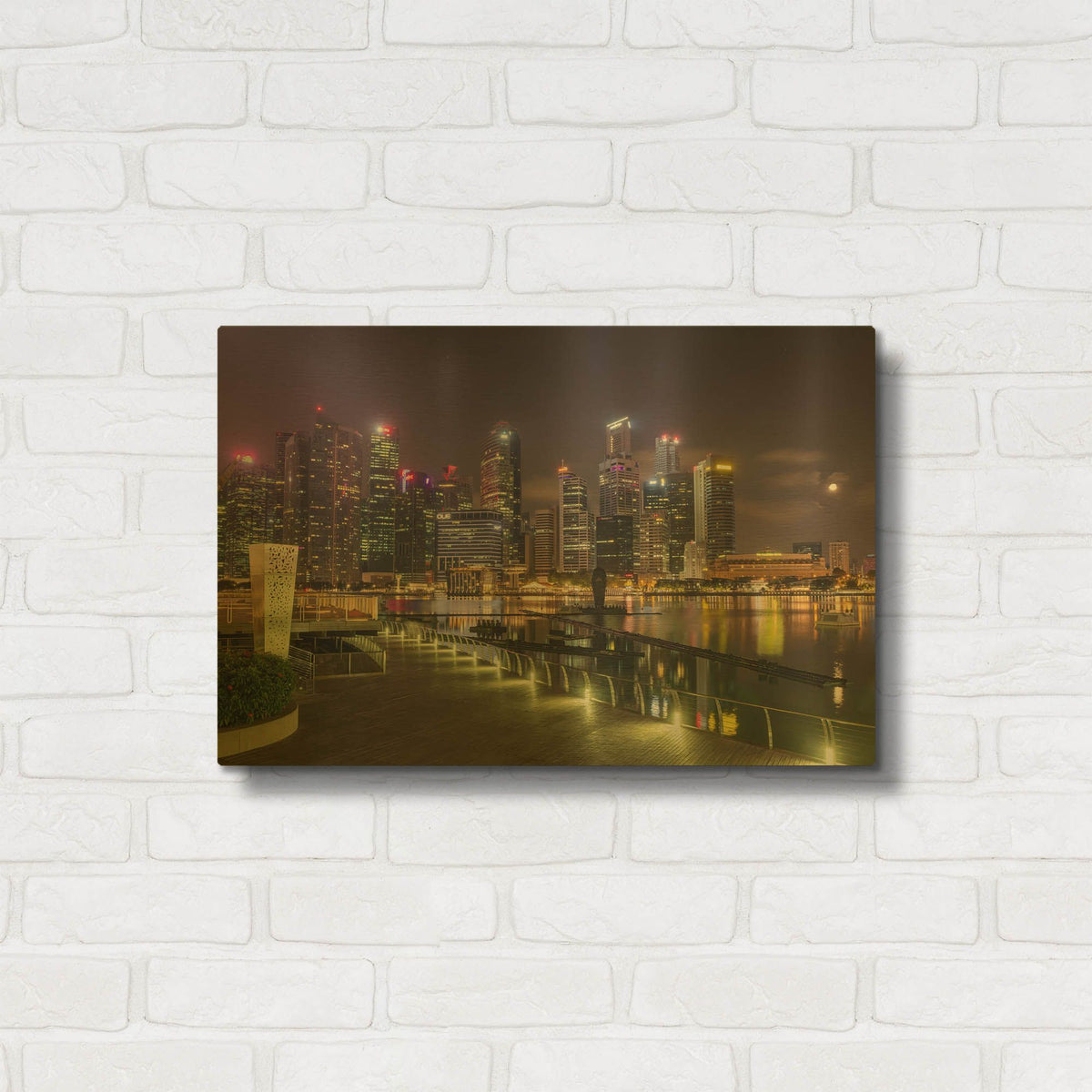 'Singapore 2' By AKG Gold Metal Wall Art