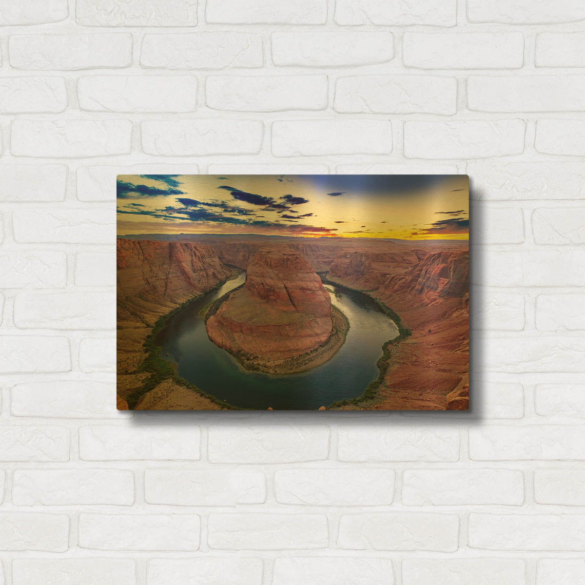 'Utah - Horsehoe Bend' By AKG Gold Metal Wall Art