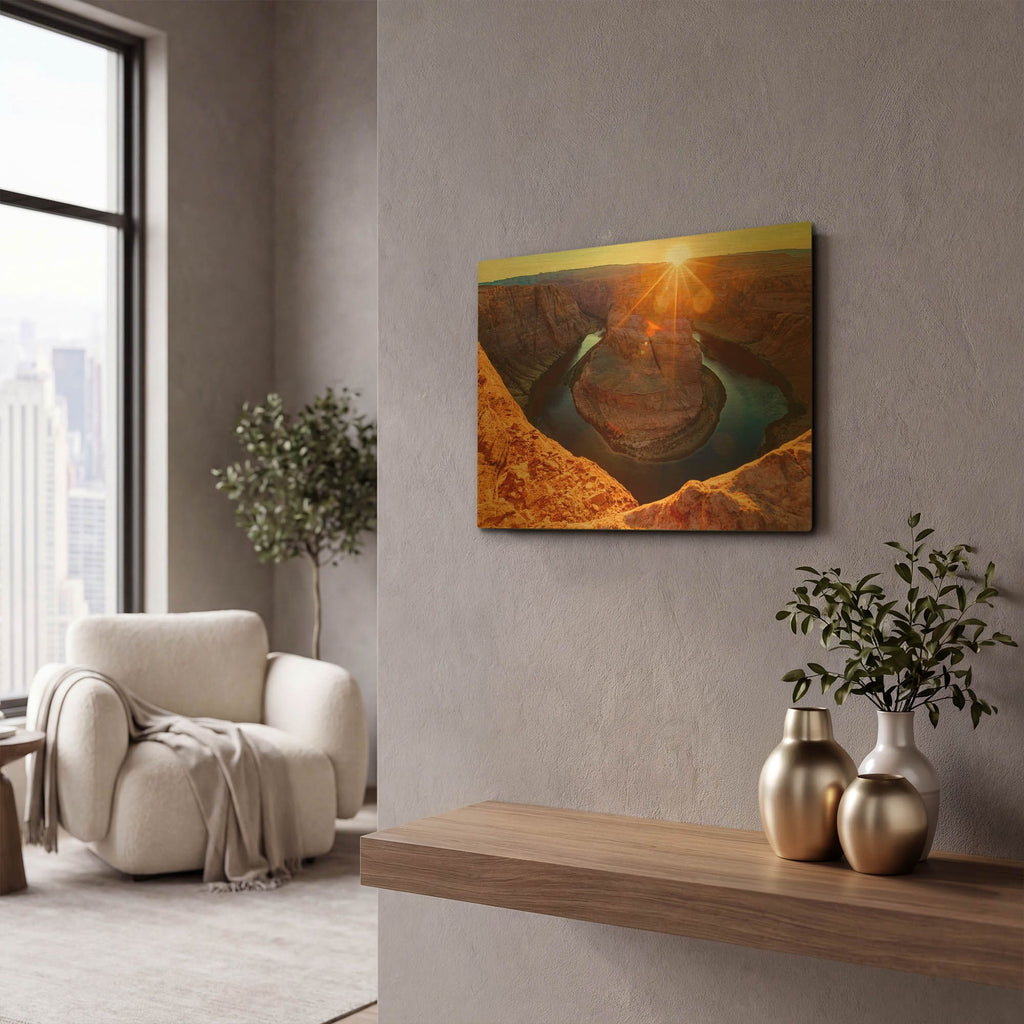 'Utah - Horshoe Bend' By AKG Gold Metal Wall Art