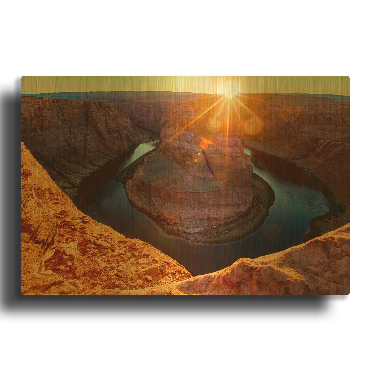 'Utah - Horshoe Bend' By AKG Gold Metal Wall Art