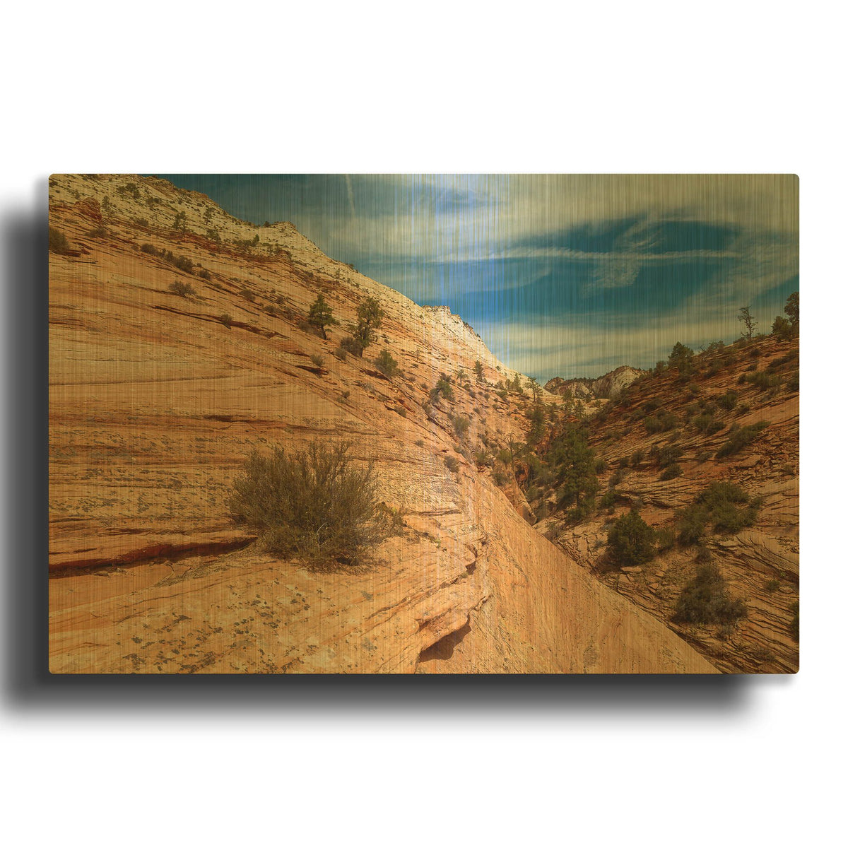 'Utah 4' By AKG Gold Metal Wall Art