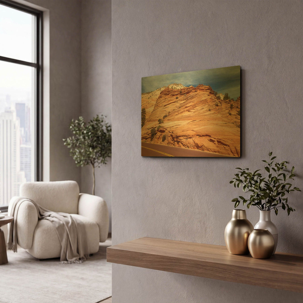 'Utah 5' By AKG Gold Metal Wall Art