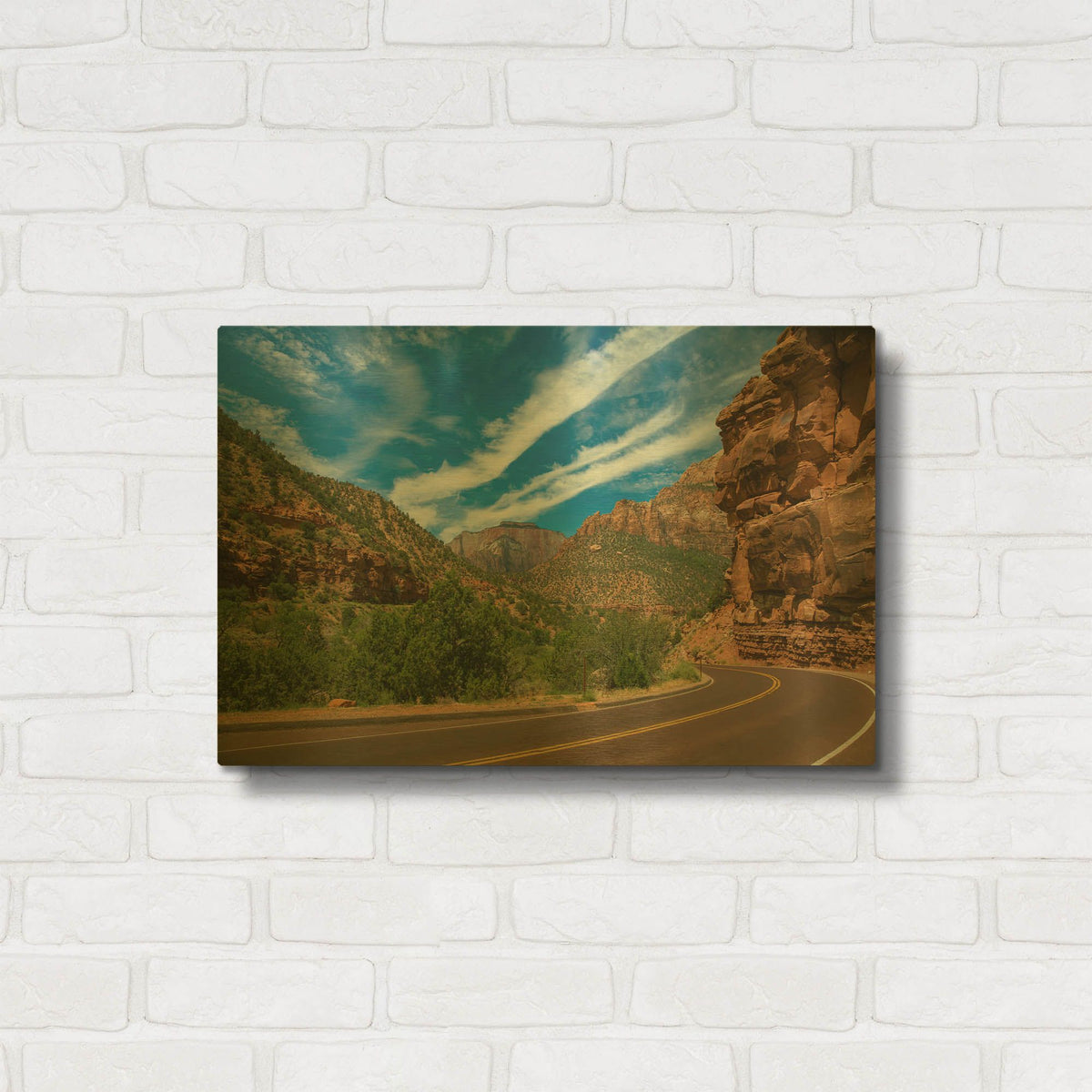 'Utah Roadtrip' By AKG Gold Metal Wall Art