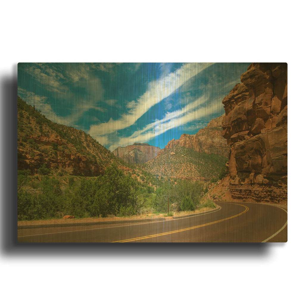 'Utah Roadtrip' By AKG Gold Metal Wall Art
