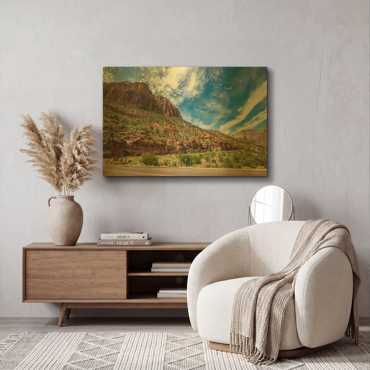 'Utah - Zion' By AKG Gold Metal Wall Art