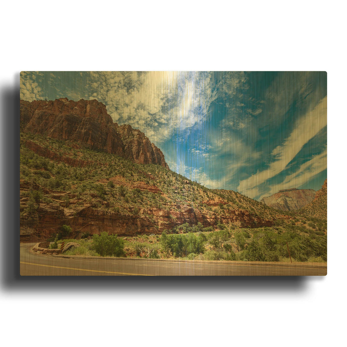 'Utah - Zion' By AKG Gold Metal Wall Art