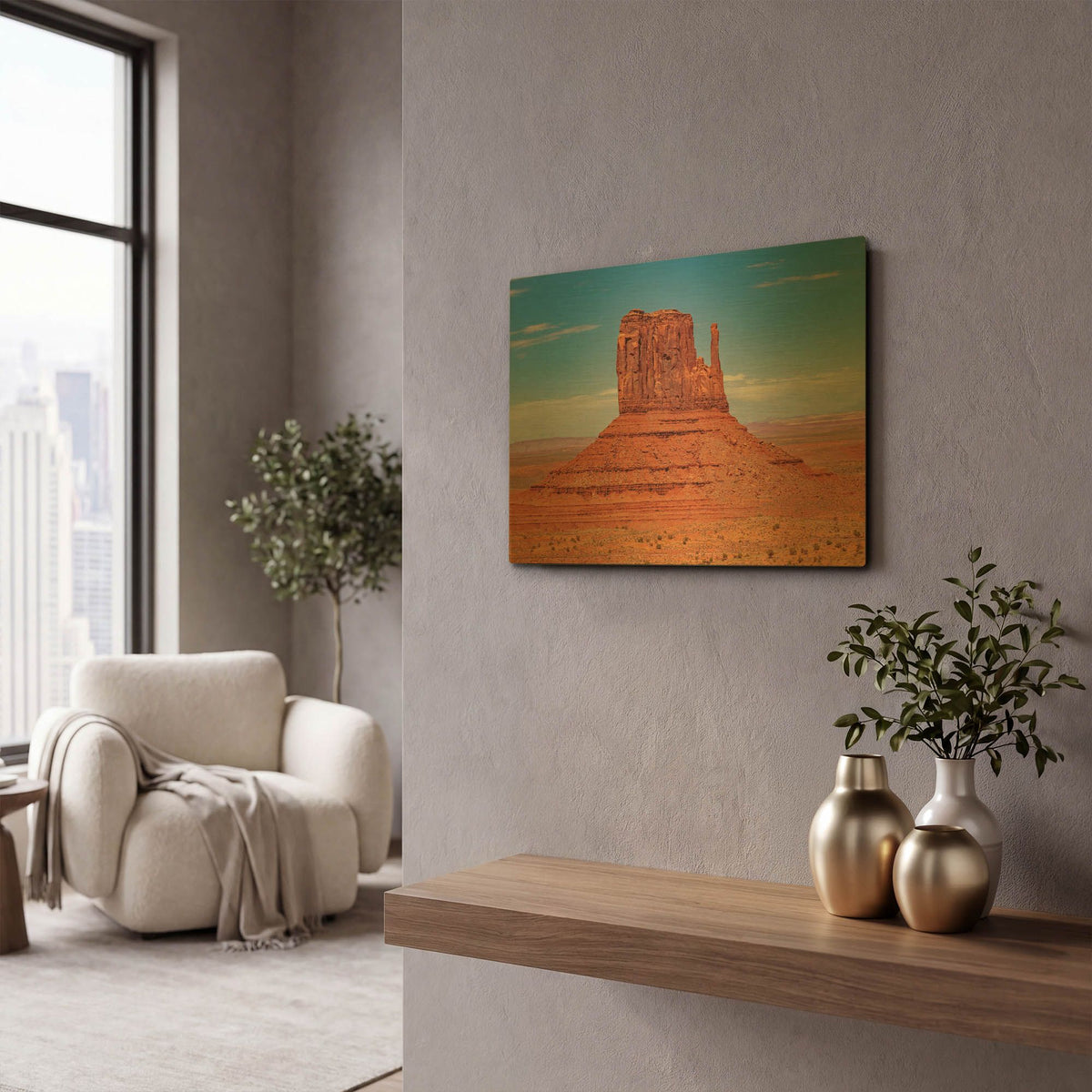 'Utah - Monument Valley' By AKG Gold Metal Wall Art