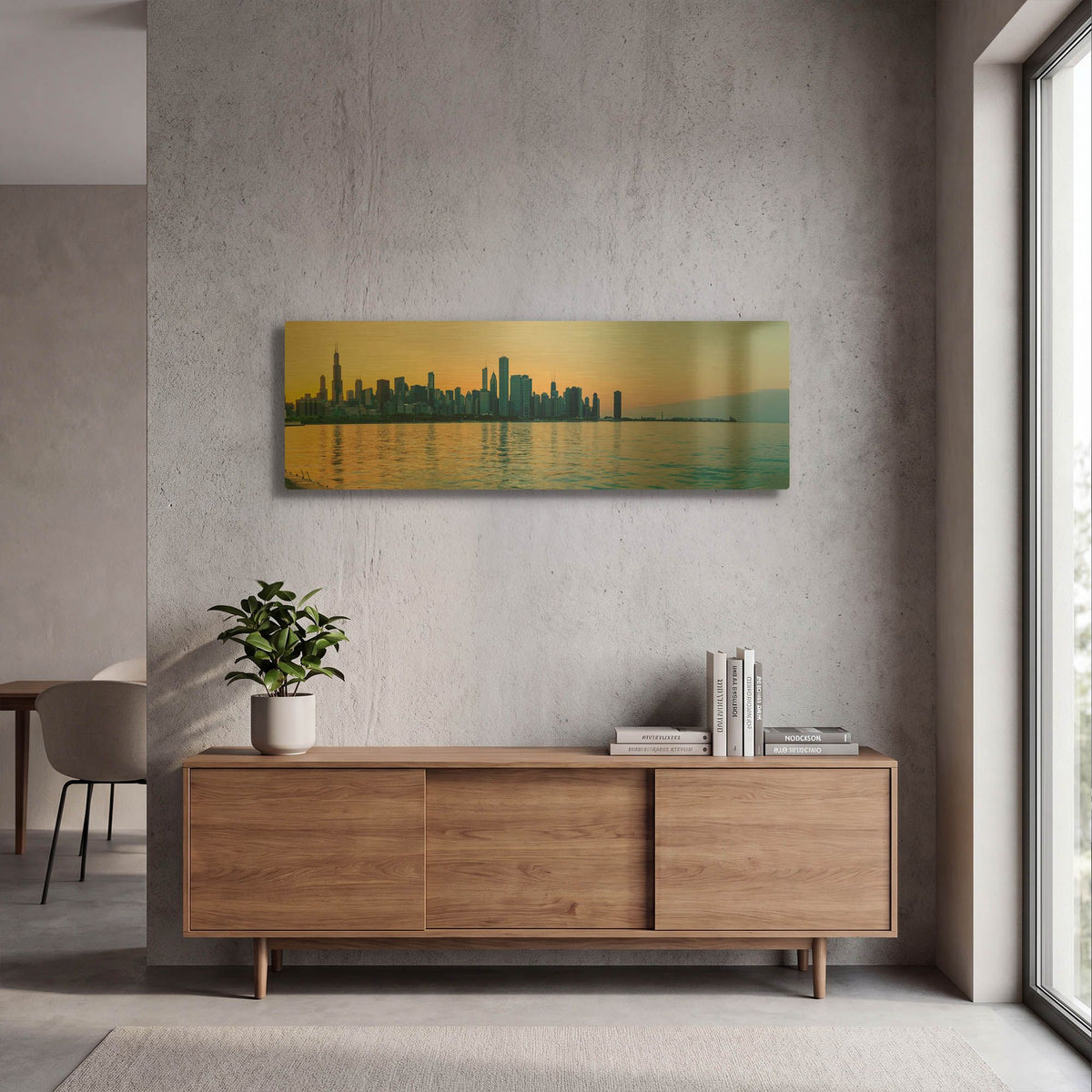 'Good Morning Chicago' By AKG Gold Metal Wall Art