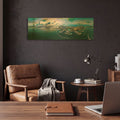'South Beach Twilight' By AKG Gold Metal Wall Art