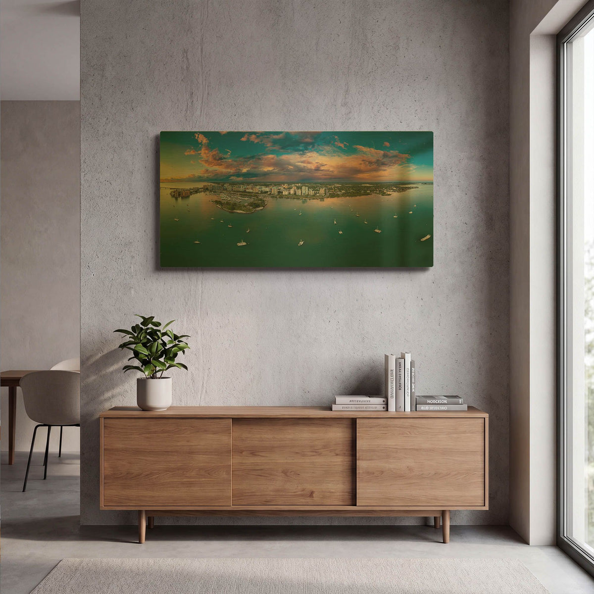 'Sarasota Sunset' By AKG Gold Metal Wall Art