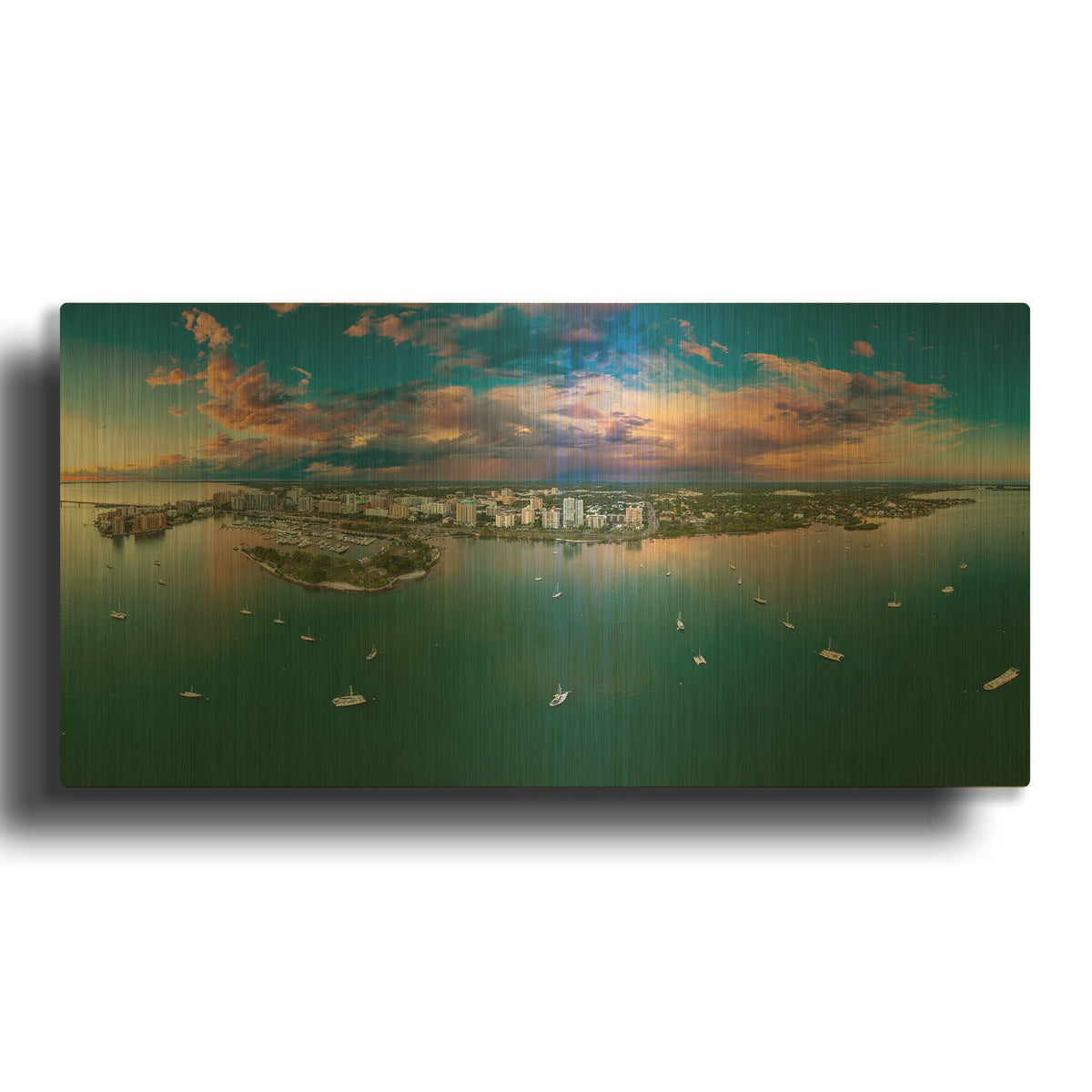 'Sarasota Sunset' By AKG Gold Metal Wall Art