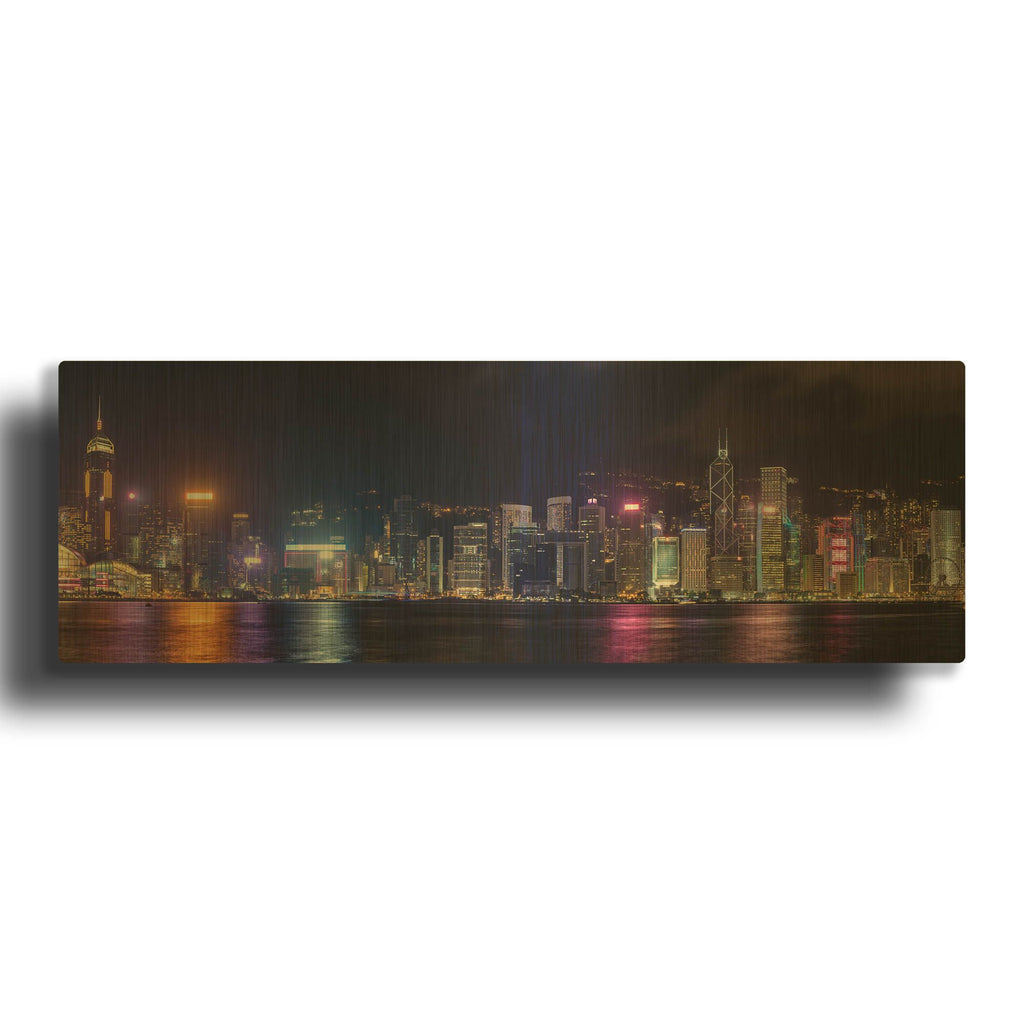 'Good Night Hong Kong' By AKG Gold Metal Wall Art