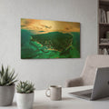 'La Digue 3' By AKG Gold Metal Wall Art