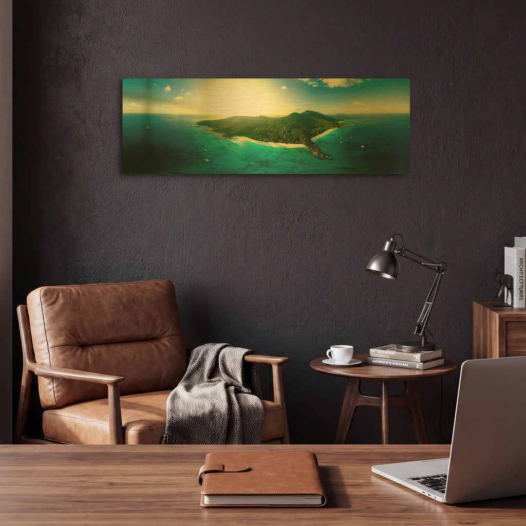 'LaDigue' By AKG Gold Metal Wall Art