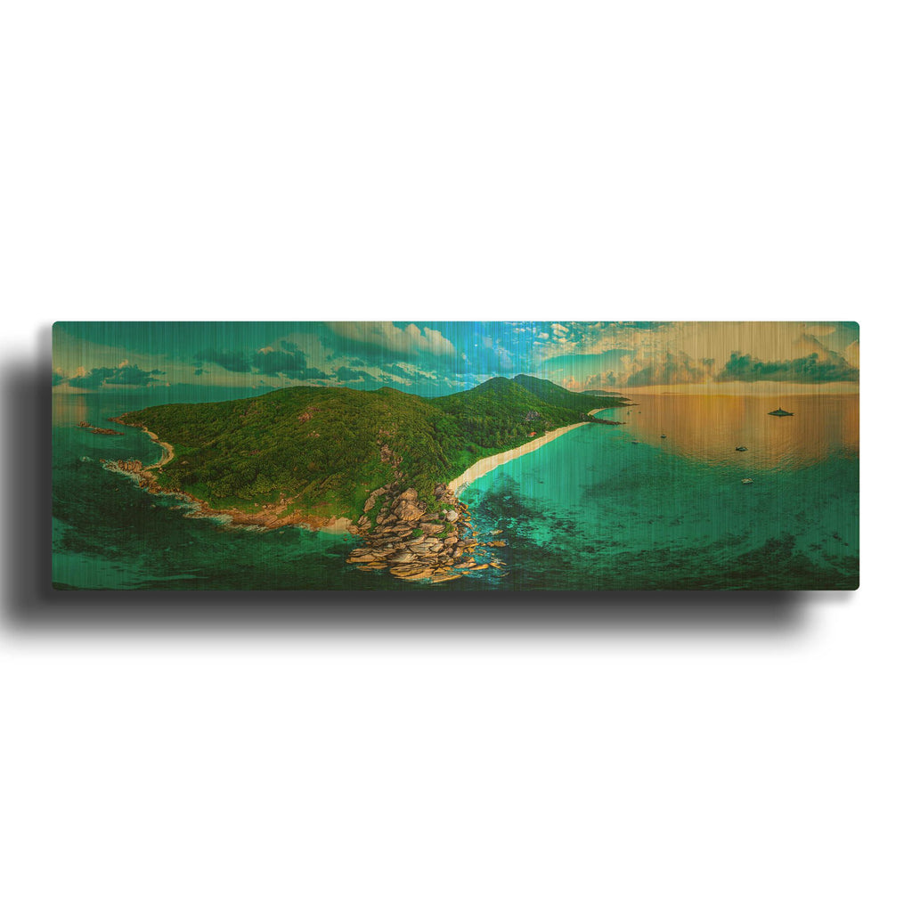'LaDigue 2' By AKG Gold Metal Wall Art