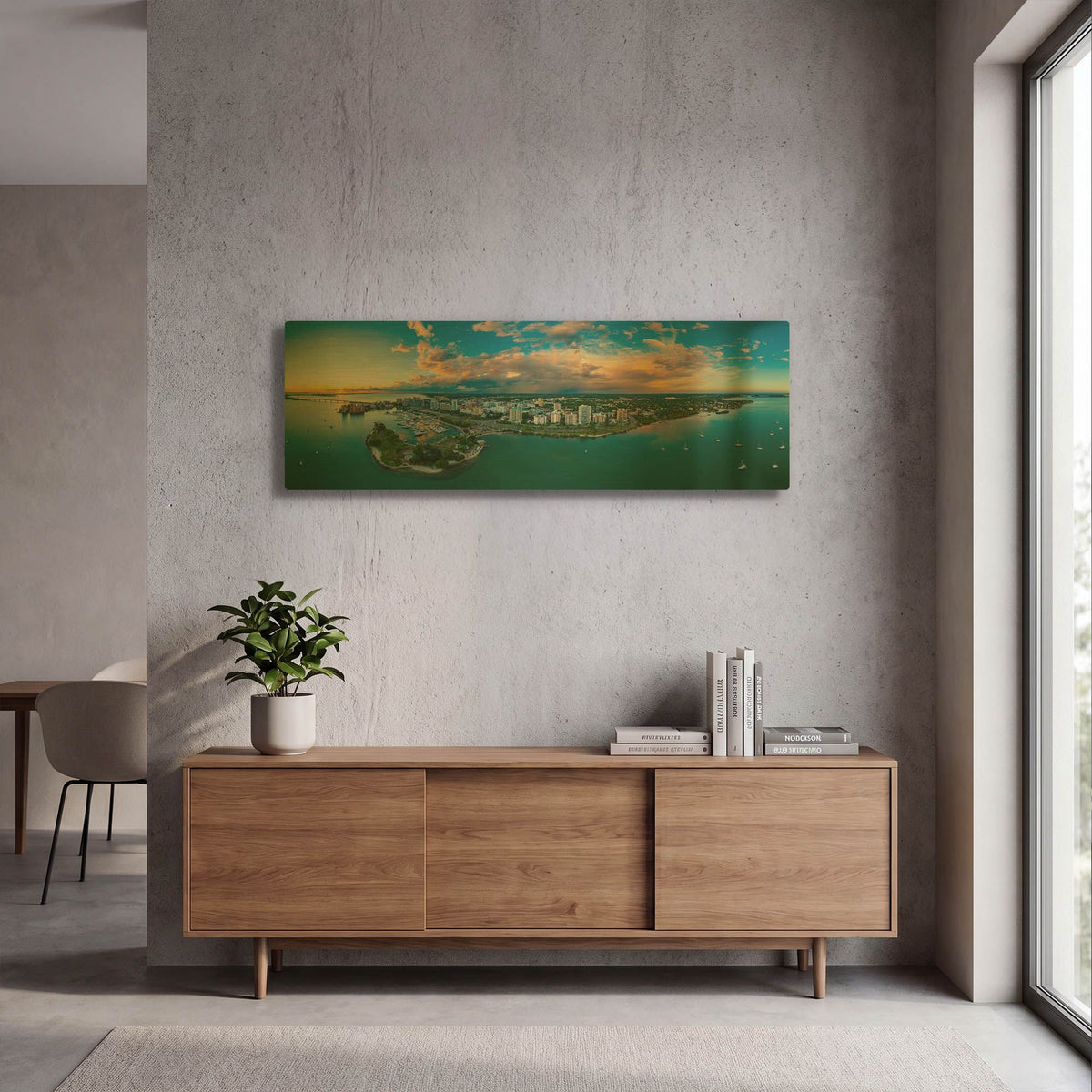 'Sarasota Sunset 2' By AKG Gold Metal Wall Art
