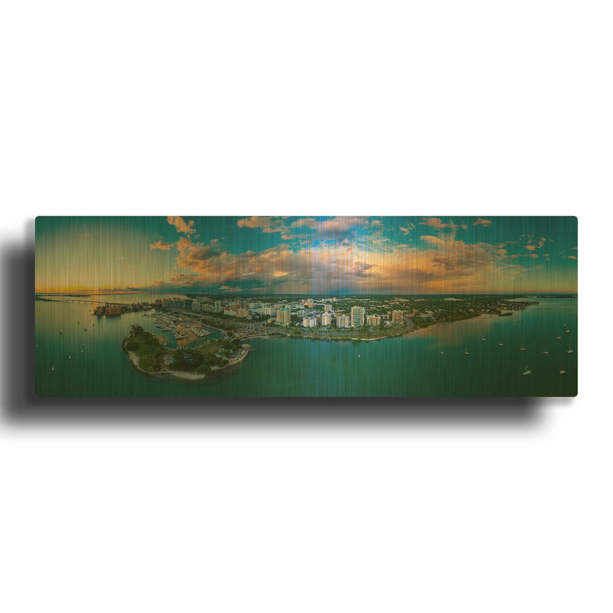 'Sarasota Sunset 2' By AKG Gold Metal Wall Art