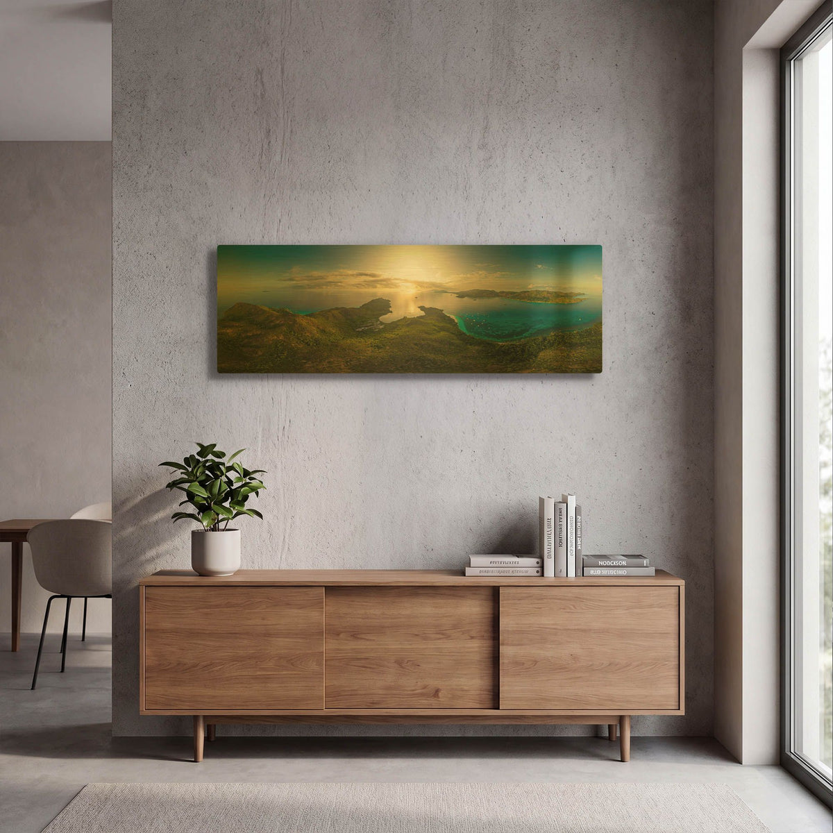 'Seychelles - Inside Curios Island' By AKG Gold Metal Wall Art