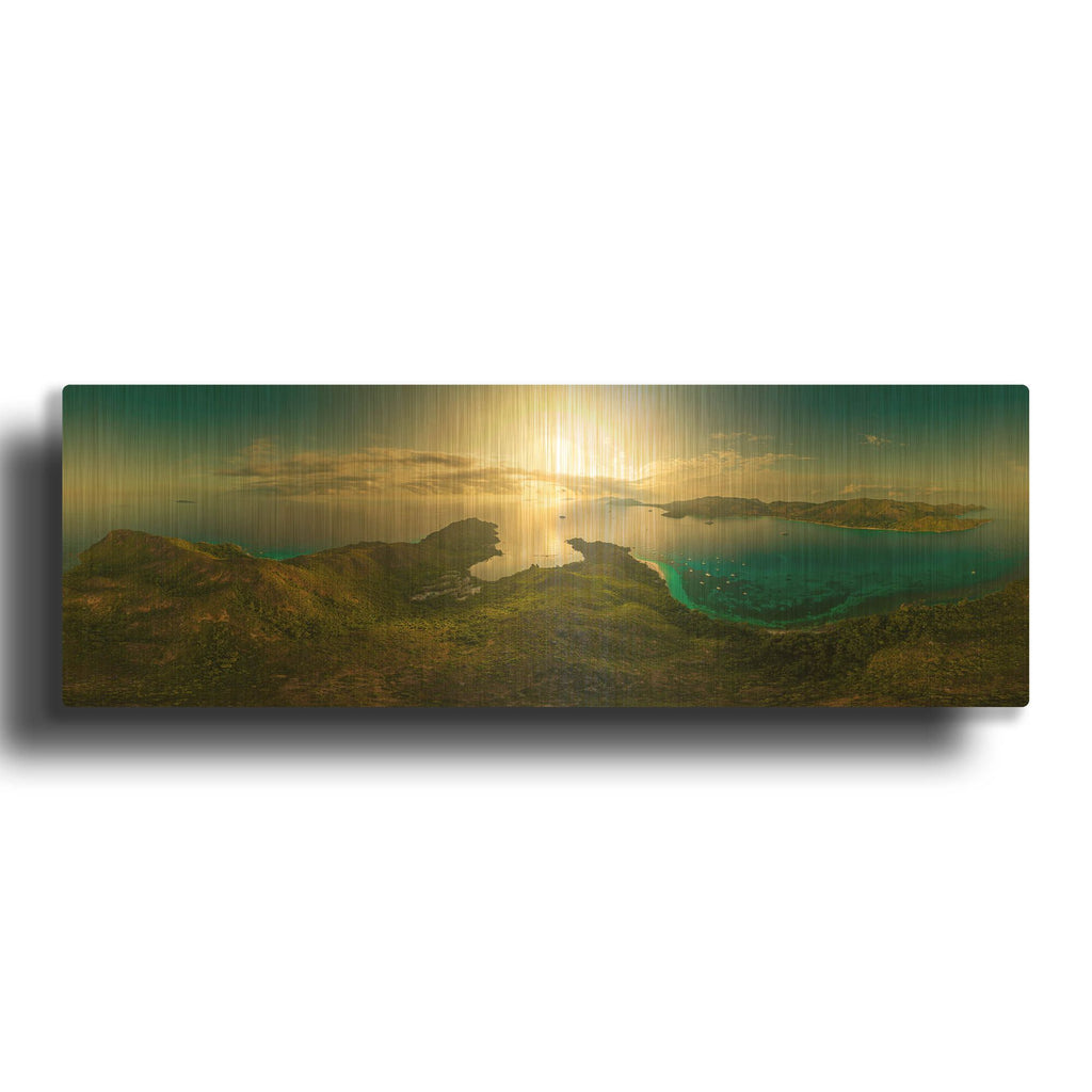 'Seychelles - Inside Curios Island' By AKG Gold Metal Wall Art