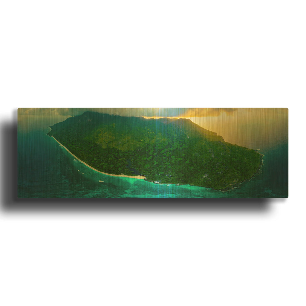 'Green Seychelles' By AKG Gold Metal Wall Art