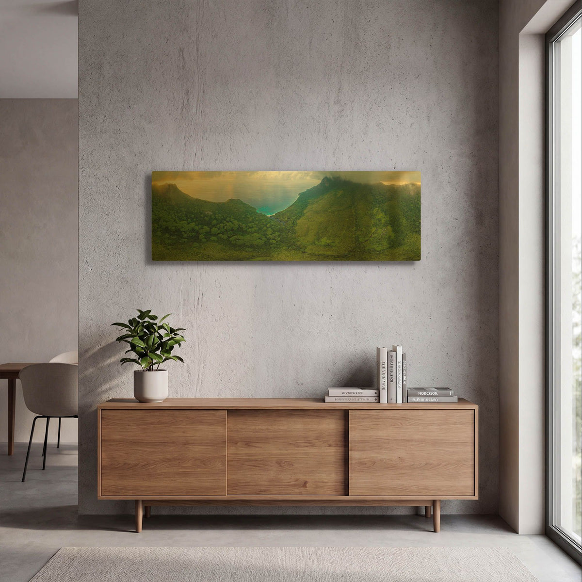 'Seychelles Forest' By AKG Gold Metal Wall Art