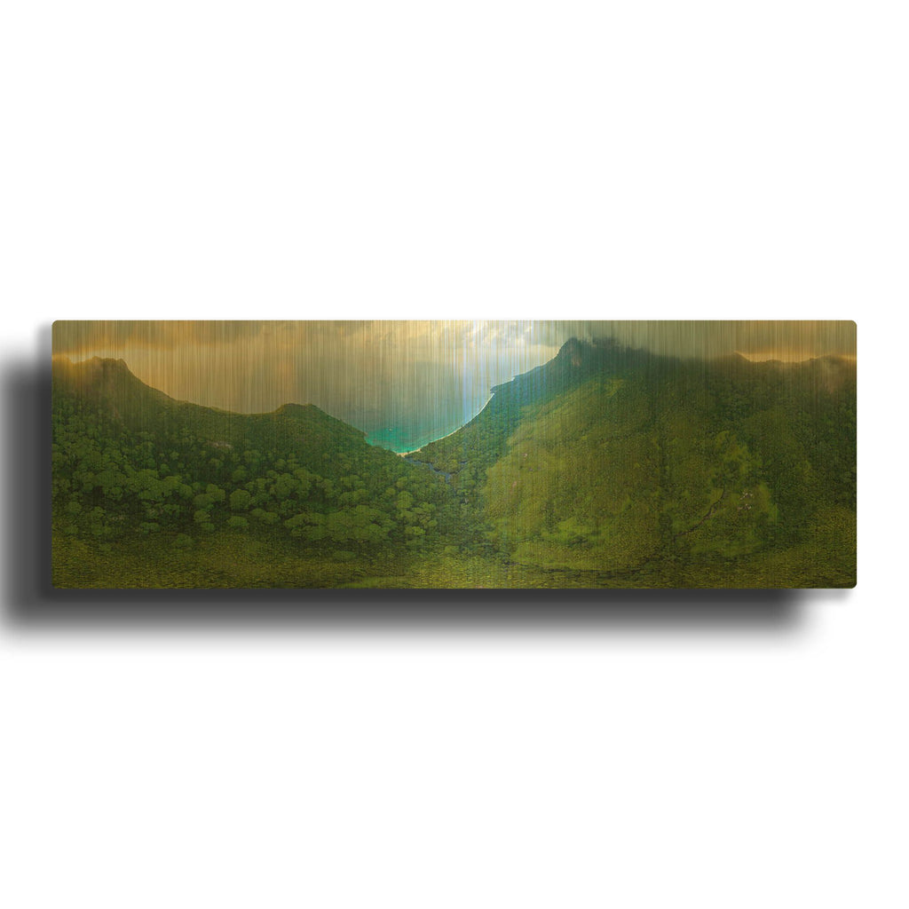 'Seychelles Forest' By AKG Gold Metal Wall Art