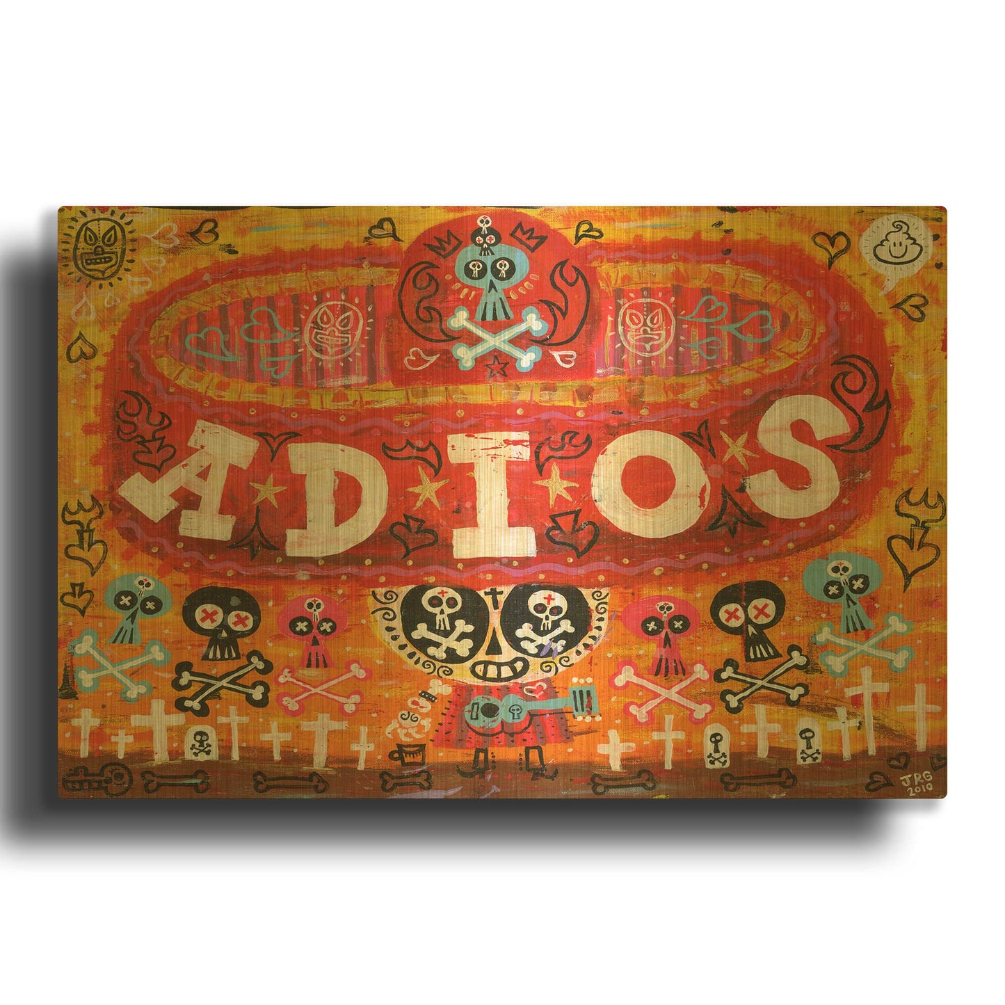 'Adios Amigos G807D RAW' By Jorge R. Gutierrez Gold Metal Wall Art