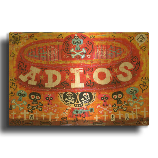 'Adios Amigos G807D RAW' By Jorge R. Gutierrez Gold Metal Wall Art