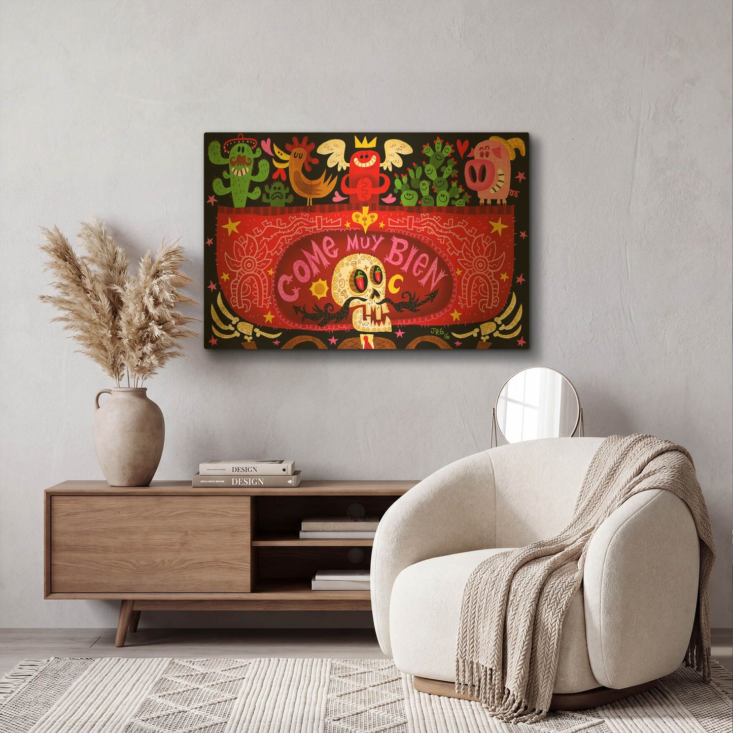 'Come Muy Bien G902D RAW' By Jorge R. Gutierrez Gold Metal Wall Art