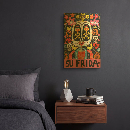 'Dolor Feliz Gracias G808D RAW' By Jorge R. Gutierrez Gold Metal Wall Art
