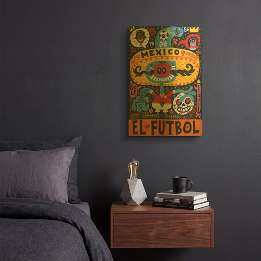'La Mascota del Mundial G813D RAW' By Jorge R. Gutierrez Gold Metal Wall Art