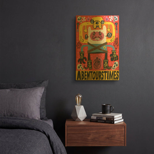 'Las Aventuras de Pen G814D RAW' By Jorge R. Gutierrez Gold Metal Wall Art