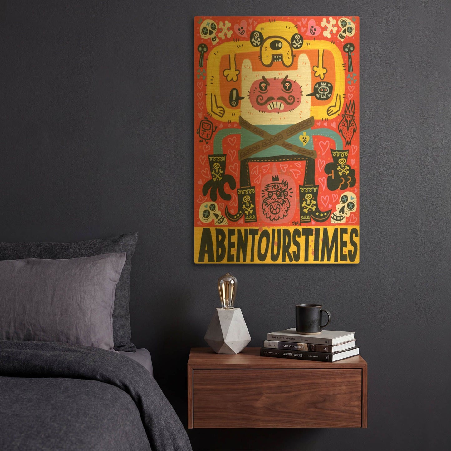 'Las Aventuras de Pen G814D RAW' By Jorge R. Gutierrez Gold Metal Wall Art