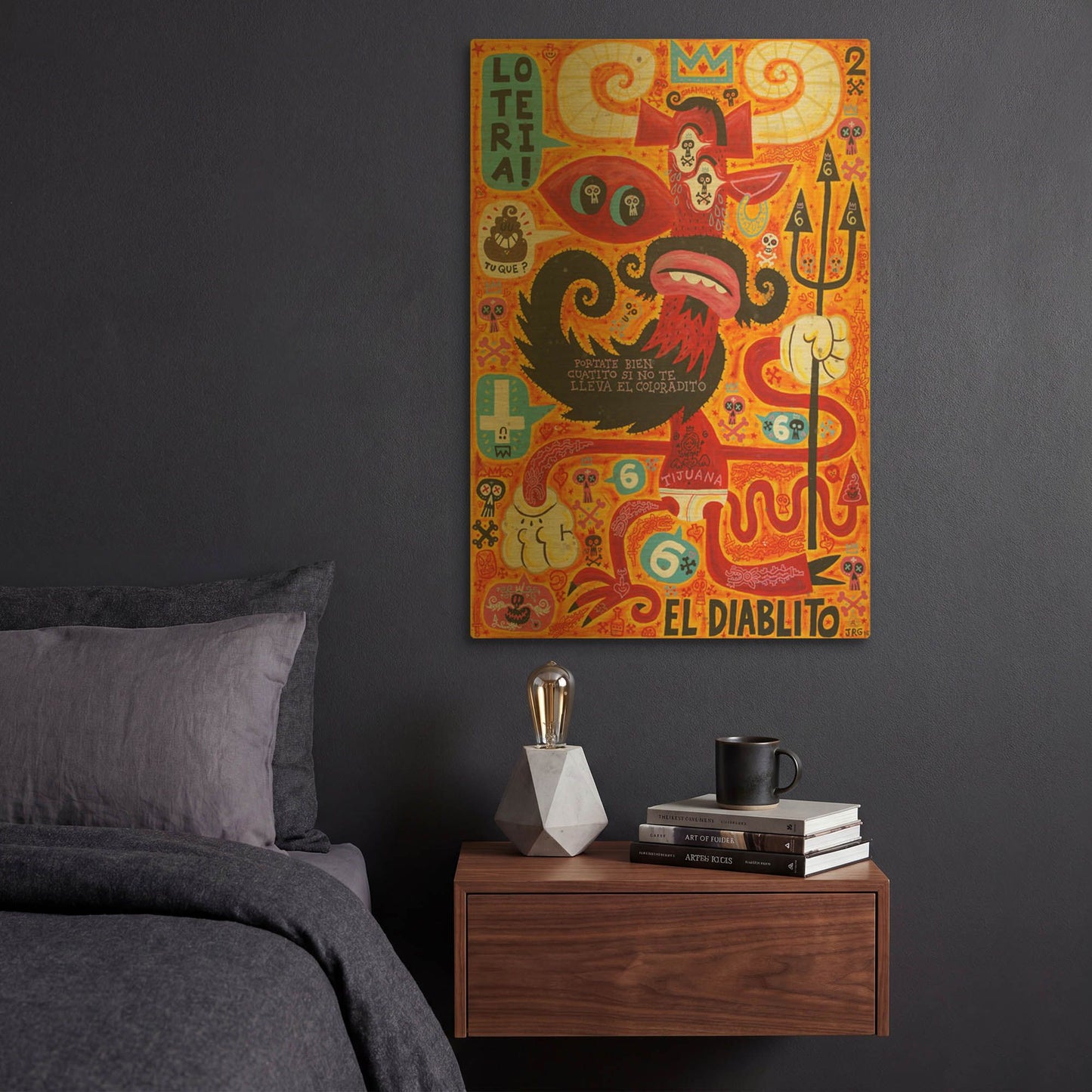 'Loteria! G815D RAW' By Jorge R. Gutierrez Gold Metal Wall Art