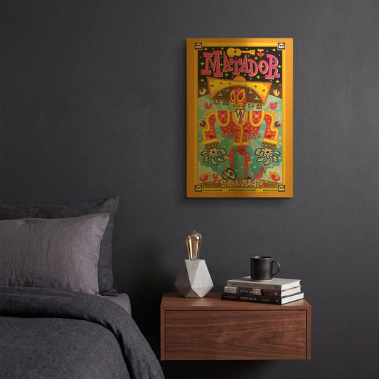 'Matador G904D RAW' By Jorge R. Gutierrez Gold Metal Wall Art