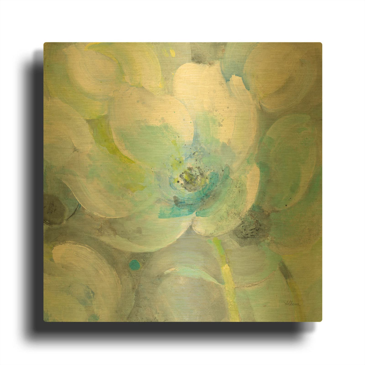 'Sunny Bloom' By Albena Hristova Gold Metal Wall Art