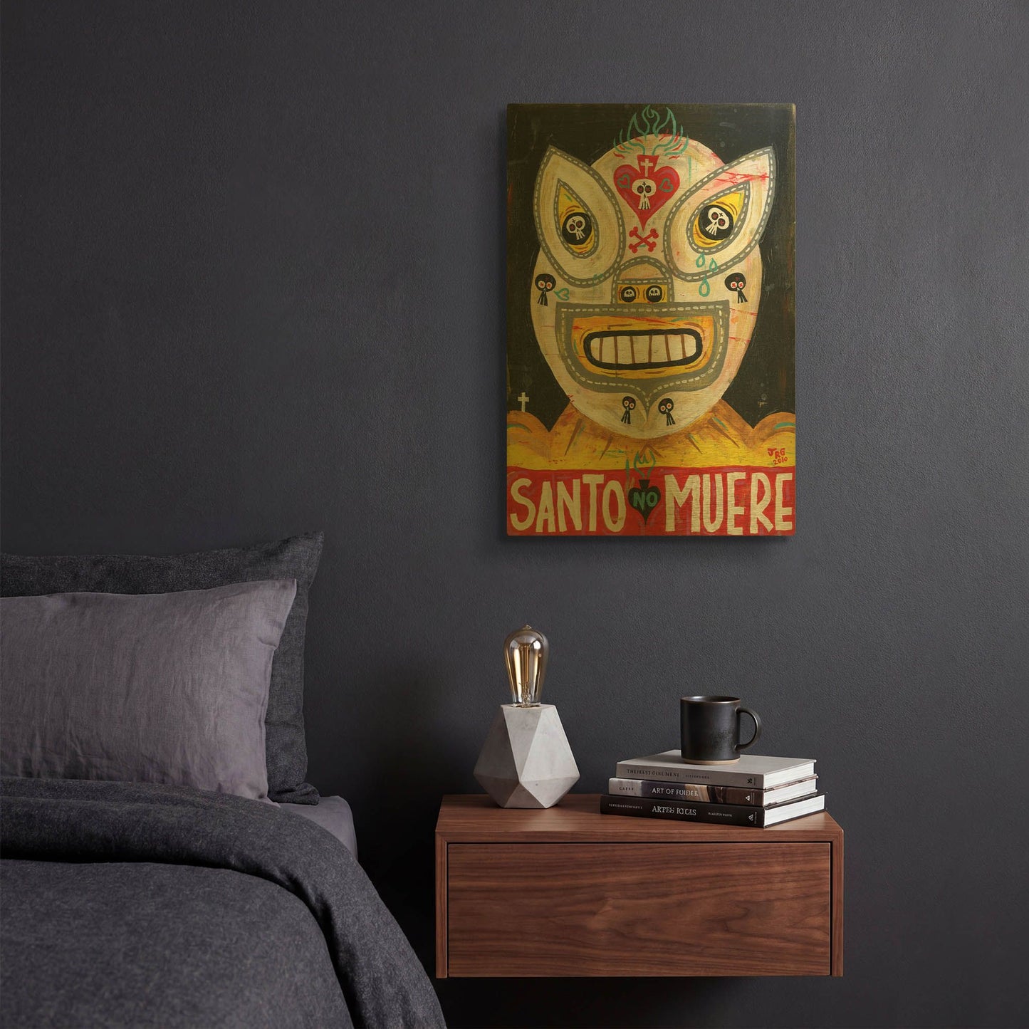'Santo G905D RAW' By Jorge R. Gutierrez Gold Metal Wall Art