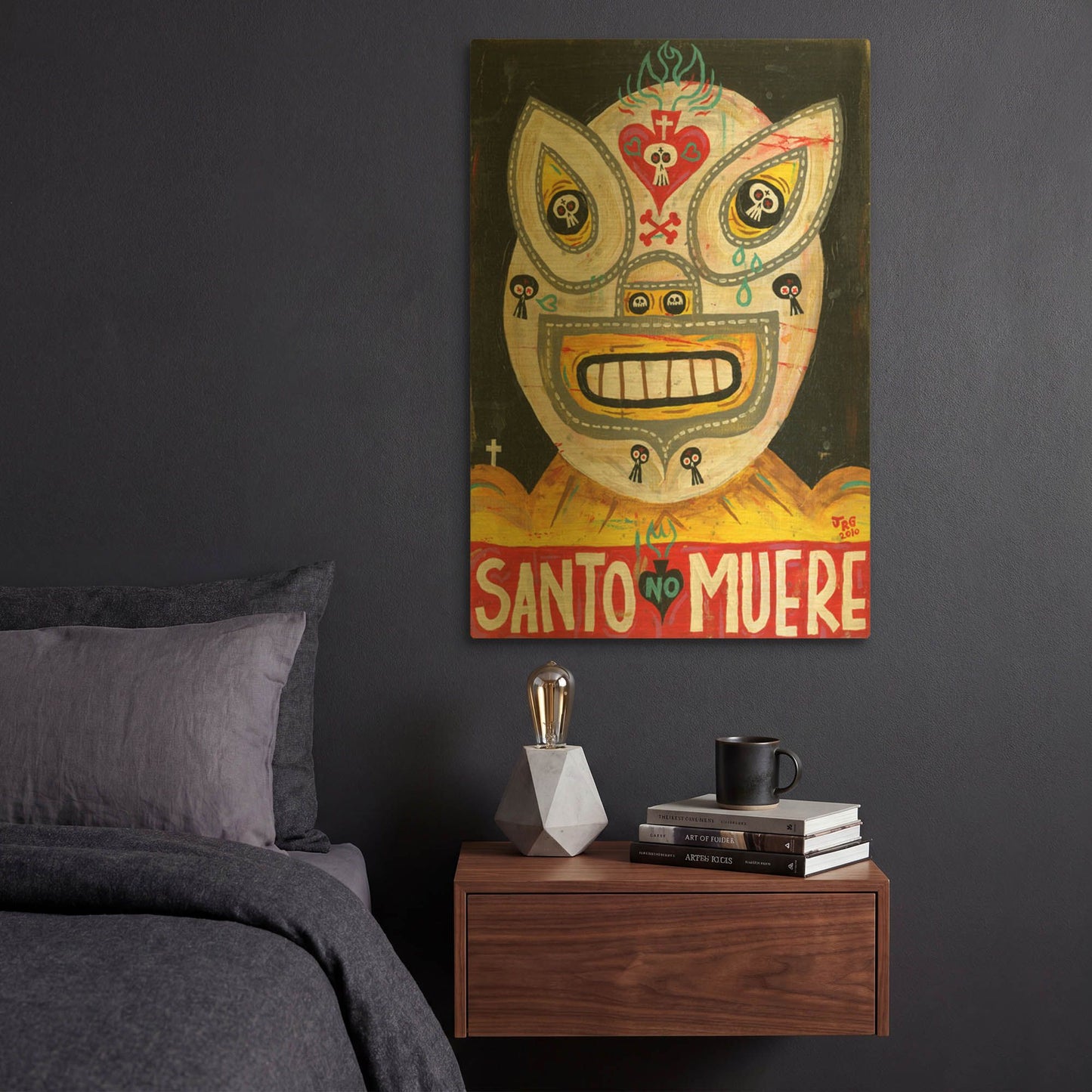 'Santo G905D RAW' By Jorge R. Gutierrez Gold Metal Wall Art