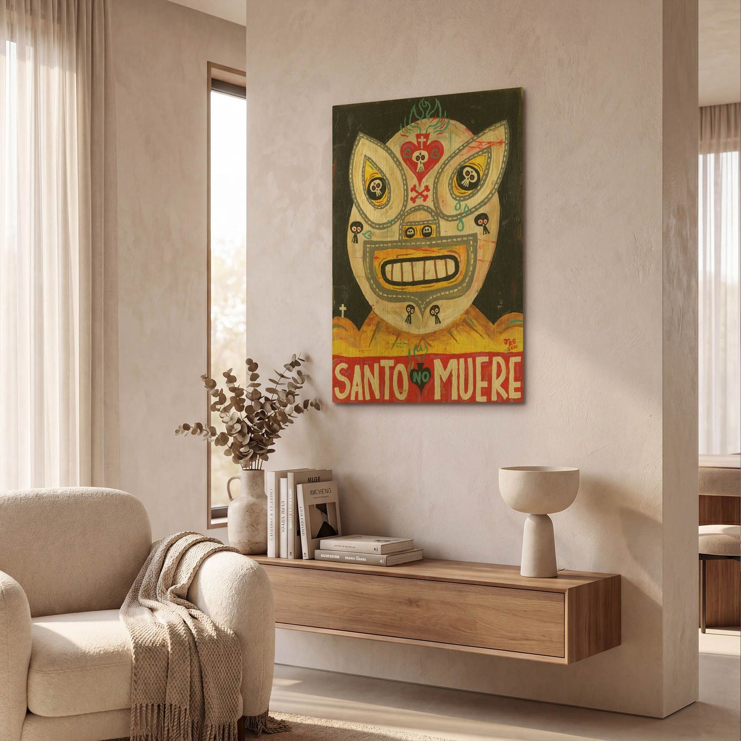 'Santo G905D RAW' By Jorge R. Gutierrez Gold Metal Wall Art