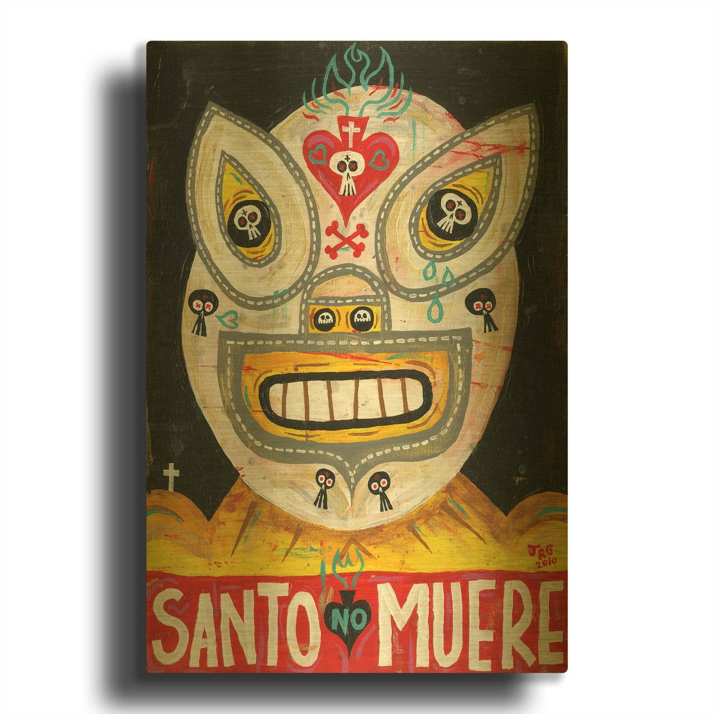 'Santo G905D RAW' By Jorge R. Gutierrez Gold Metal Wall Art